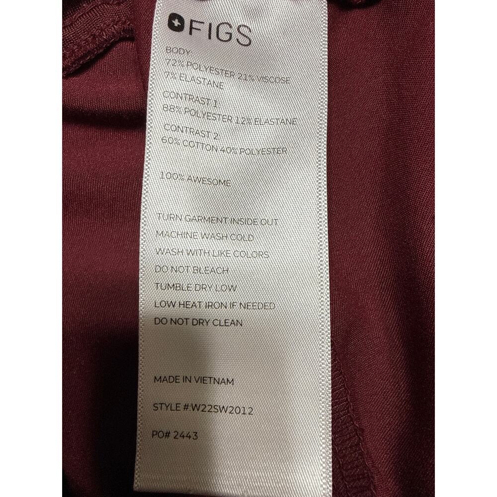 Figs High Waisted Zamora Jogger Scrub Pants Women's XXL Maroon *EUC - Picture 7 of 7